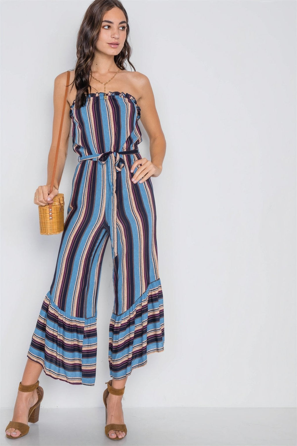 Stripe Jumpsuit -Blue - LARUNVIK
