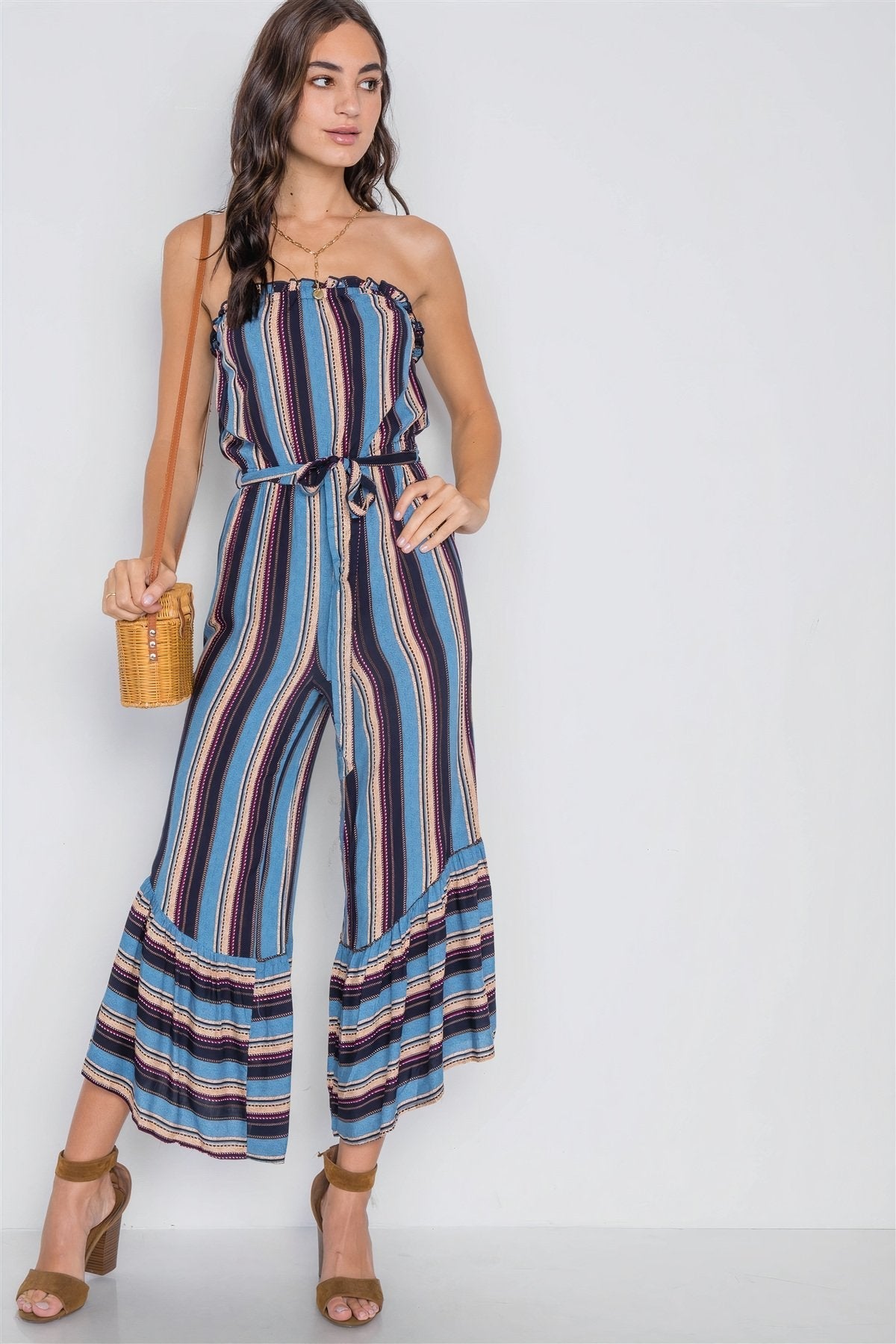 Stripe Jumpsuit -Blue - LARUNVIK