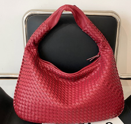 STEPHIECATHY Women's Woven Leather Hobo Handbag (One Item) - LARUNVIK