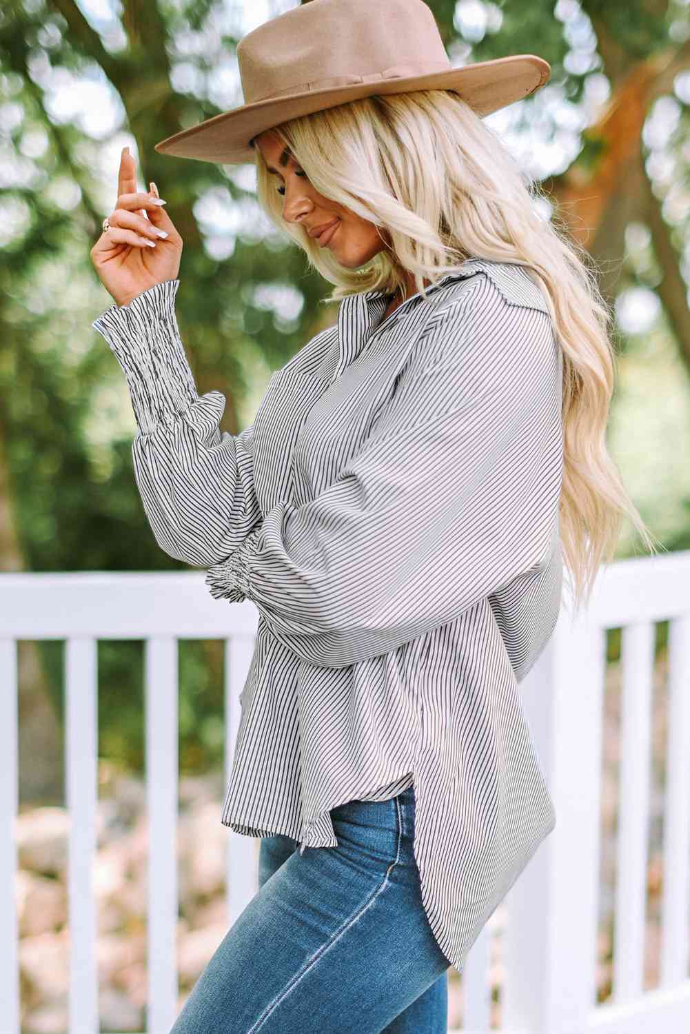 Fernanda Lantern Sleeve Shirt - LARUNVIK