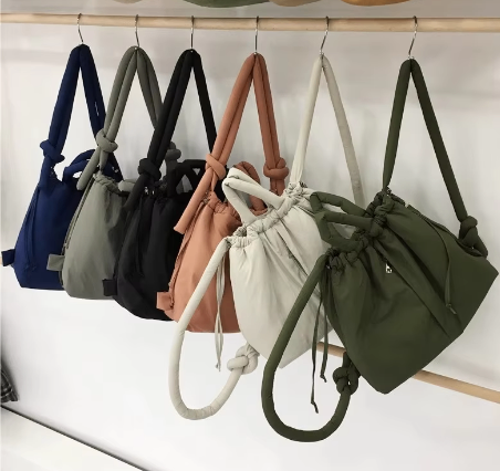 Unique Puffer Handbag and Drawstring Backpack (One Piece) - LARUNVIK