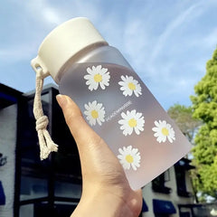 480ML Frosted Daisy Plastic Cup for Casual Use