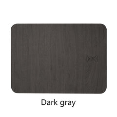Tapis de souris de chargement sans fil en cuir et bois