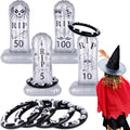 ArtCreativity Tombstone Halloween Ring Toss - Set of 4 - Gravestone Ring Toss Halloween Game for Kids with Weighted Bottoms - Doubles as Inflatable Halloween Decor - Halloween Toss Games - LARUNVIK