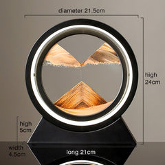 Lampe de table paysagère avec sable mouvant