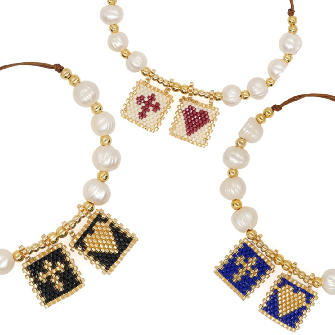 Sacred Freshwater Pearl Scapular Bracelet - LARUNVIK