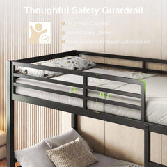 Twin Over Twin Metallic Bunk Bed Vintage Rustic Brown