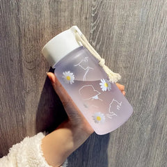 480ML Frosted Daisy Plastic Cup for Casual Use
