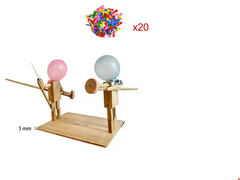 Marionnettes de combat en bois « Têtes de ballon » faites à la main