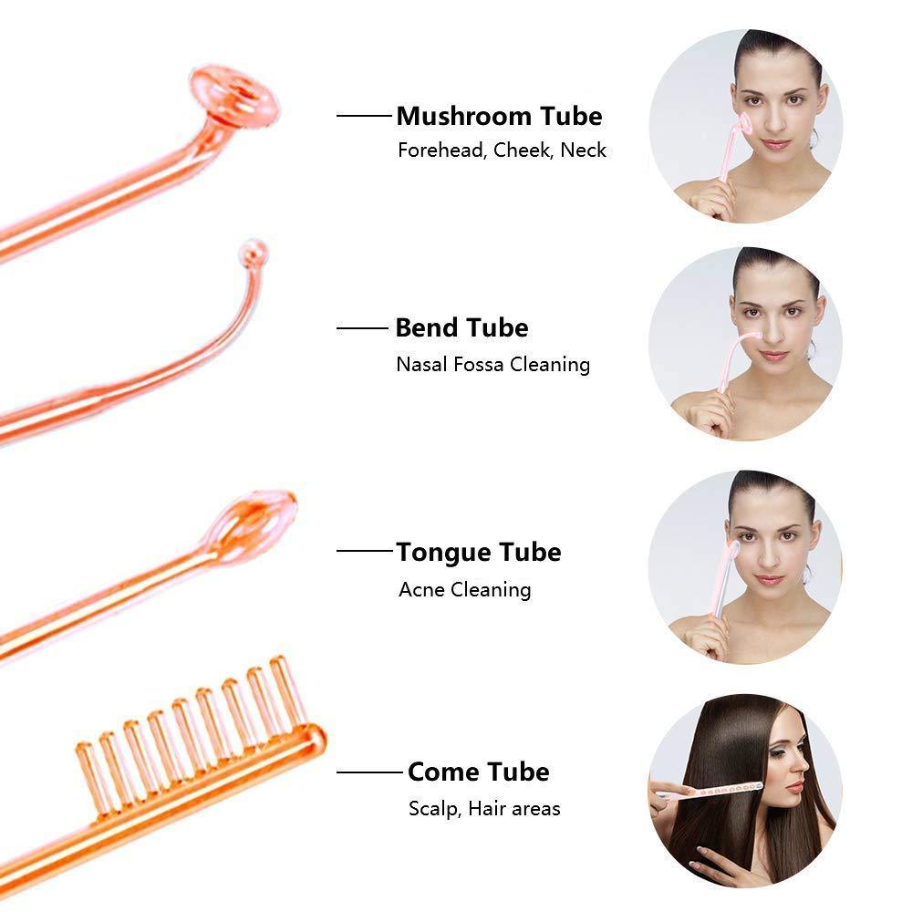 Handheld Red Light Purple Electric Therapy Beauty Device for Facial Care and Ozone Therapy - LARUNVIK
