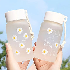 480ML Frosted Daisy Plastic Cup for Casual Use