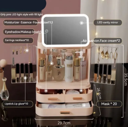 Lighted Mirror Makeup Storage Box - LARUNVIK