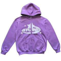 Sweats à capuche zippés imprimés étoiles