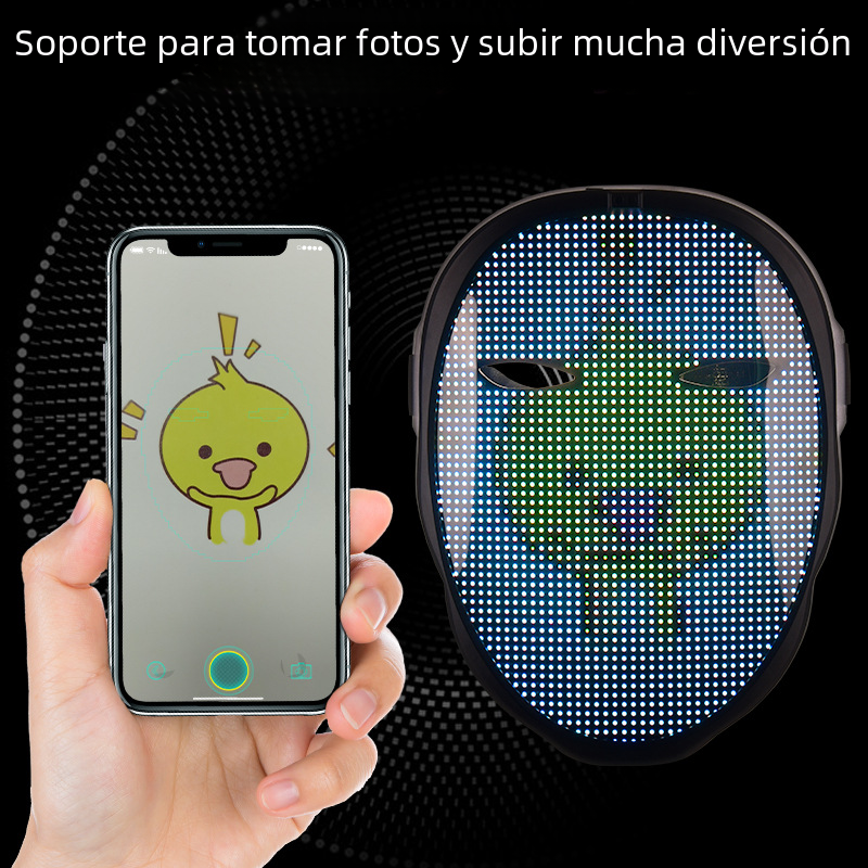 LED Colorful APP Face Changing Mask for Halloween - LARUNVIK