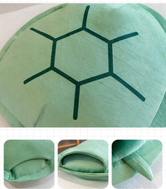 Oreillers verts portables en forme de carapace de tortue