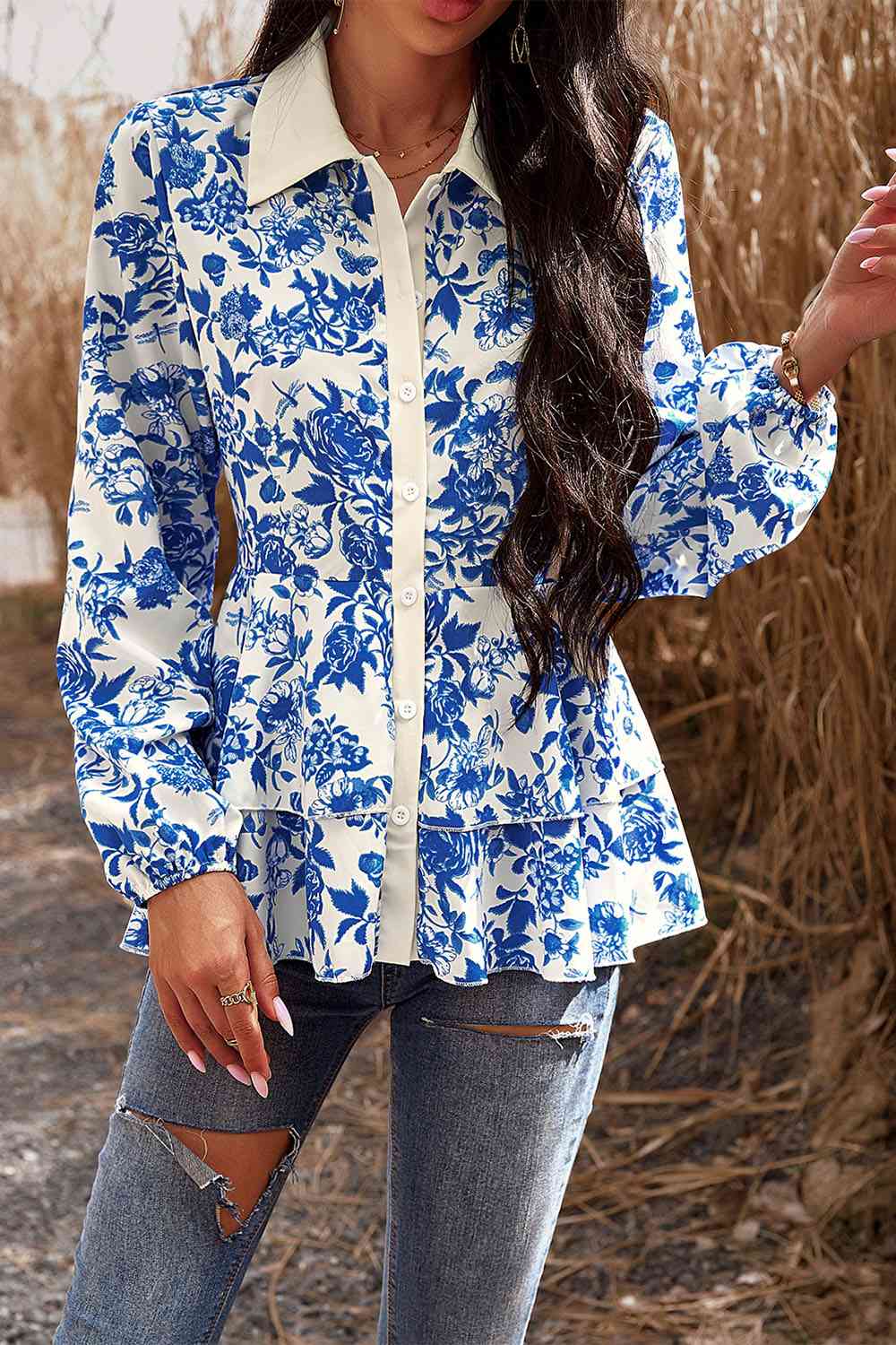 Lagoon Peplum Shirt - LARUNVIK
