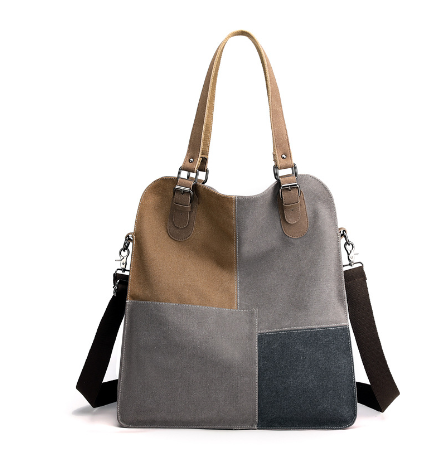Lunna Women's Handbag - Color Block Canvas Tote (One) - LARUNVIK