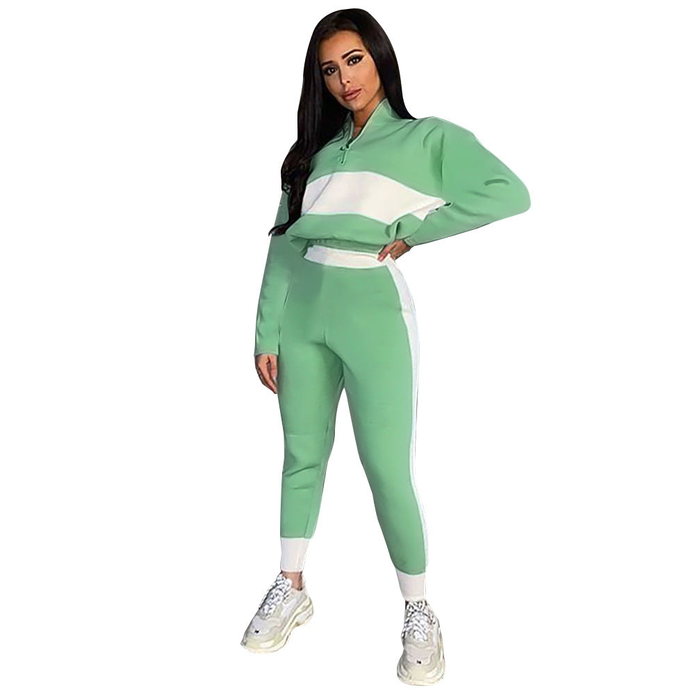 Chic Color Block Leisure Set