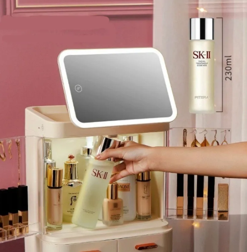 Lighted Mirror Makeup Storage Box - LARUNVIK