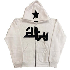 Sweats à capuche zippés imprimés étoiles