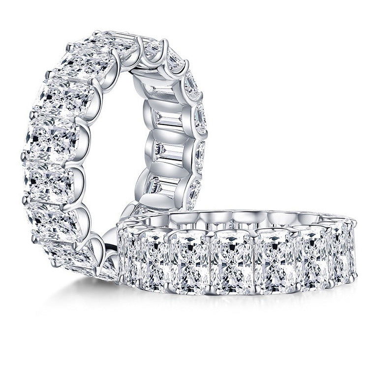 Elegant Sterling Silver Simulated Diamond Ring - LARUNVIK