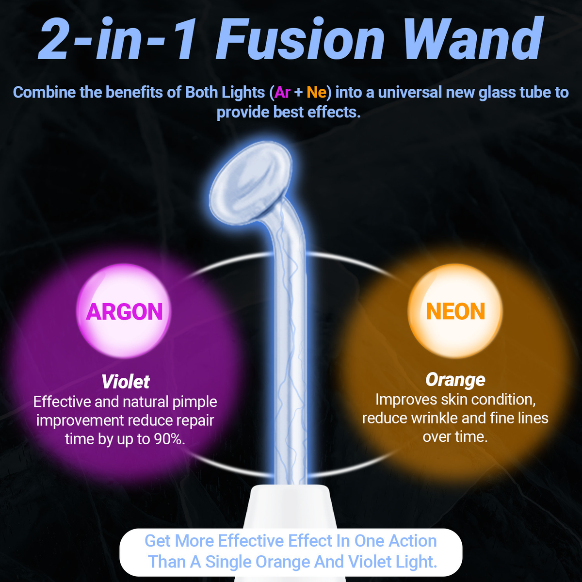 Portable High Frequency Skin Therapy Wand (Single Unit) - LARUNVIK