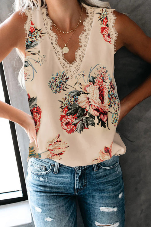 Summer Women's Lace V-Neck Sleeveless Blouse (Plus Size) - LARUNVIK