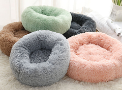 Lit rond en peluche pour petits chiens et chiots
