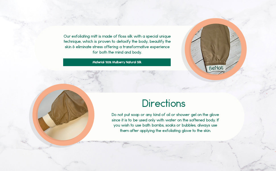 Silk Exfoliating Bath Gloves - LARUNVIK