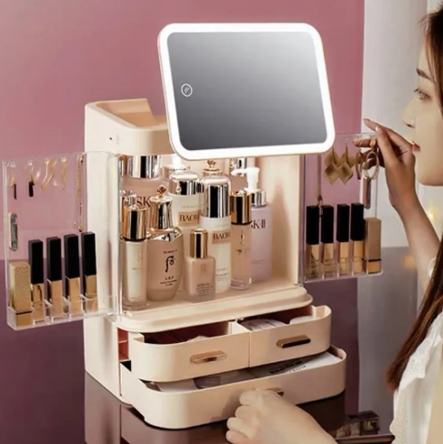 Lighted Mirror Makeup Storage Box - LARUNVIK