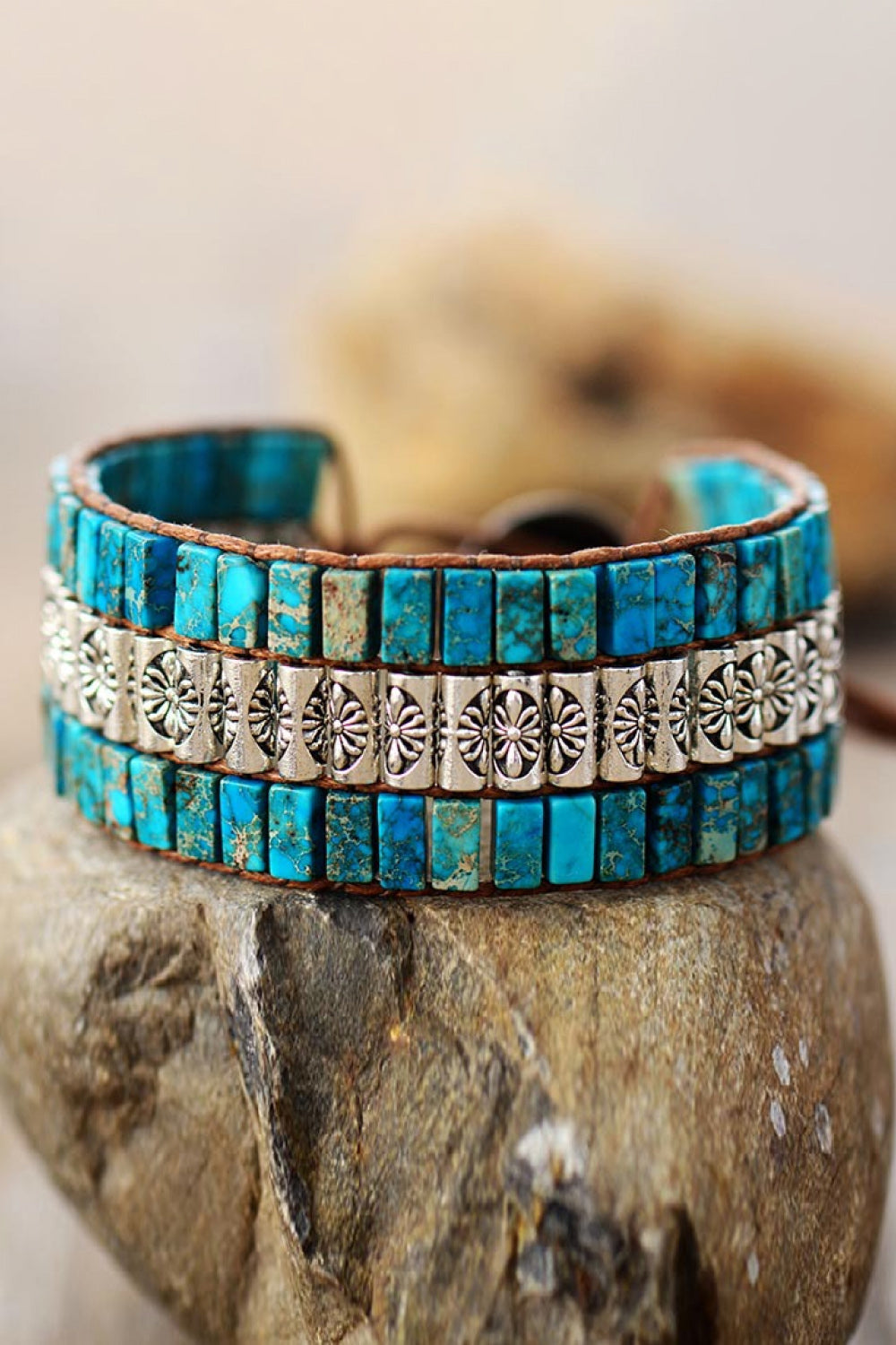 Handmade Triple Layer Natural Stone Bracelet - LARUNVIK