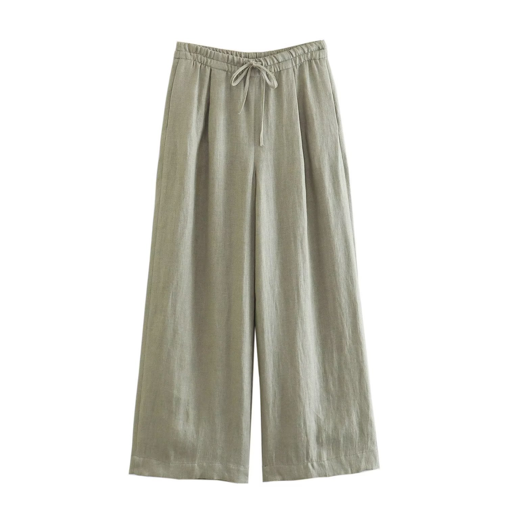 Chic Linen Leisure Set with Belt