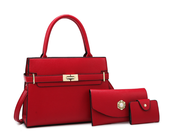 3-Piece Women's Handbag Set with Quality Leather - LARUNVIK