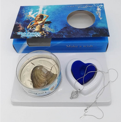 Boîte cadeau à bijoux en perles avec collier en perles d'eau douce
