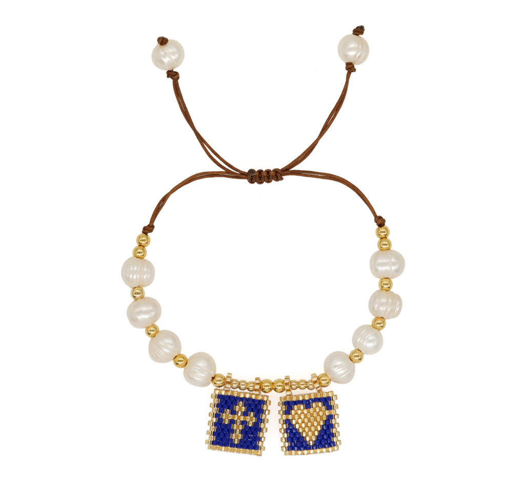 Sacred Freshwater Pearl Scapular Bracelet - LARUNVIK