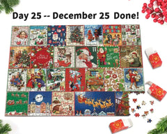 Joyeux puzzle de calendrier de l'Avent en Jigsaw