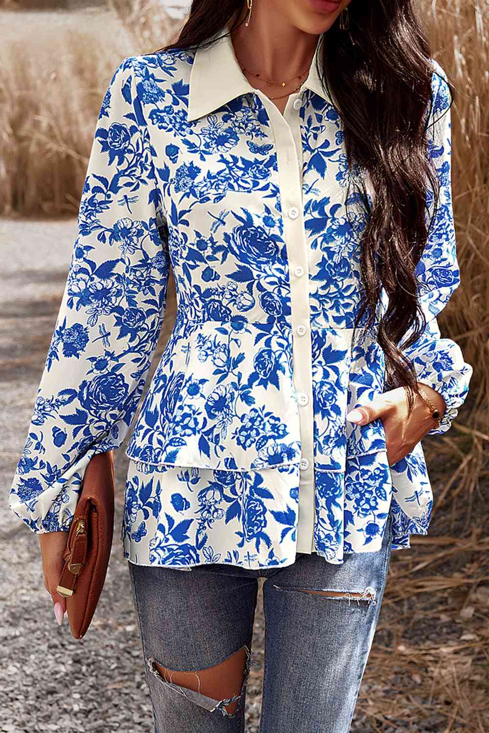 Lagoon Peplum Shirt - LARUNVIK