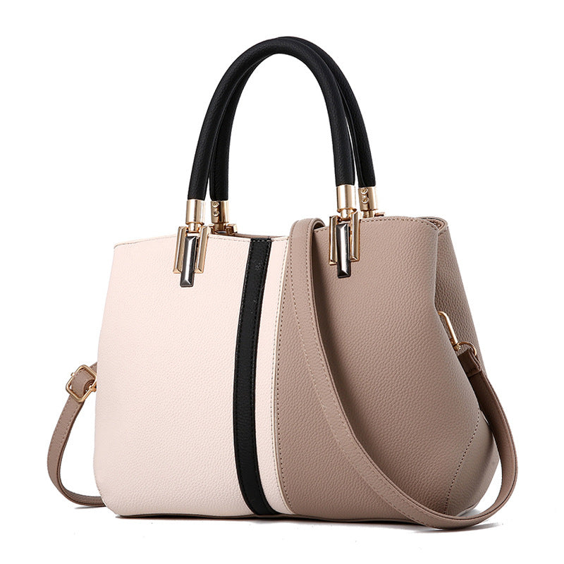Women's Color Block Shoulder Bag - Stylish Casual Tote - LARUNVIK