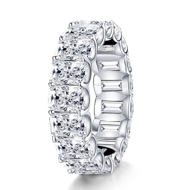 Elegant Sterling Silver Simulated Diamond Ring - LARUNVIK