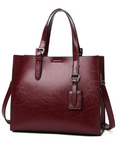 Genuine Leather Women's Tote Bag (One Piece) - LARUNVIK