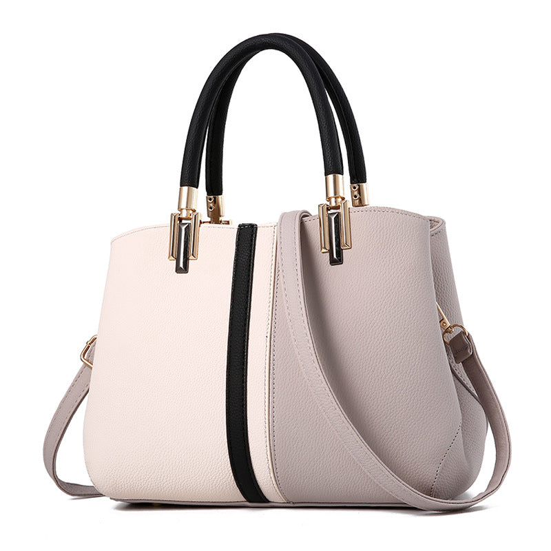 Women's Color Block Shoulder Bag - Stylish Casual Tote - LARUNVIK