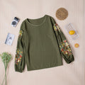 Embroidered Casual Lantern Sleeve Top for Women - LARUNVIK