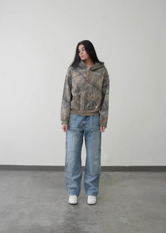 Sweat à capuche rétro camouflage urbain