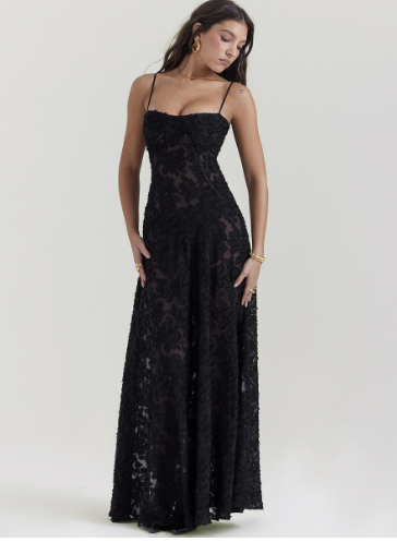 New Sexy Black Sheer Backless Dress Evening Gown - LARUNVIK