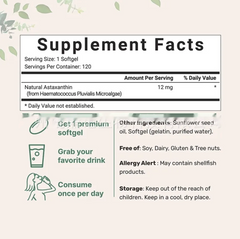 Capsules molles d'astaxanthine – 120 comprimés
