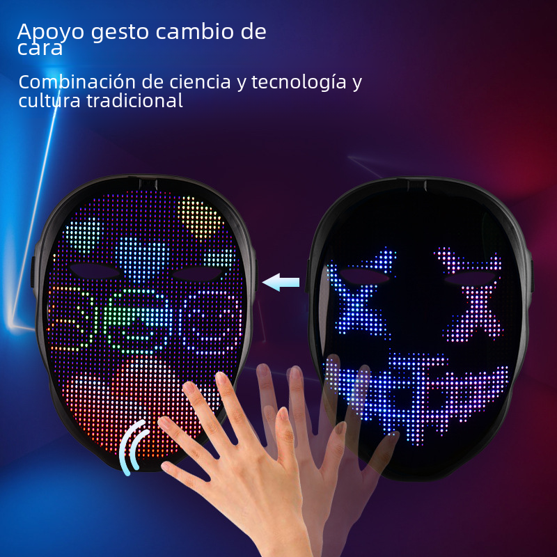 LED Colorful APP Face Changing Mask for Halloween - LARUNVIK