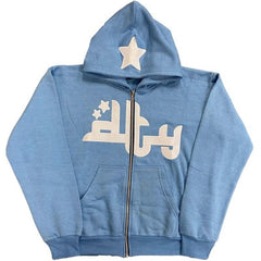 Sweats à capuche zippés imprimés étoiles