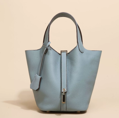 Women's Large Capacity Leather Vegetable Basket Bag - LARUNVIK