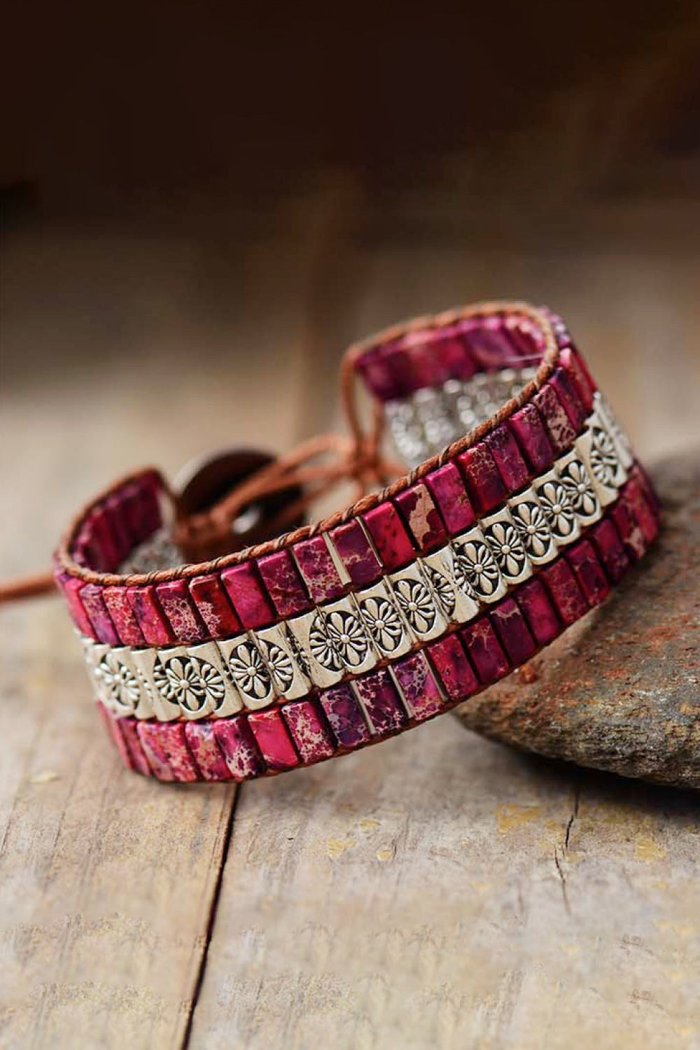 Handmade Triple Layer Natural Stone Bracelet - LARUNVIK