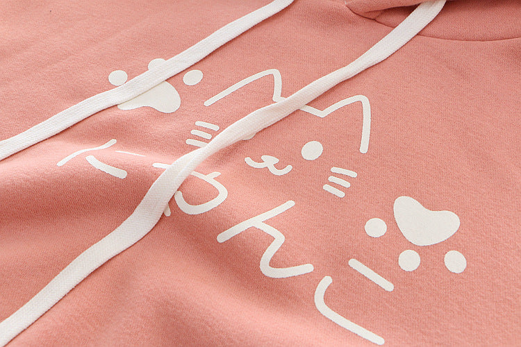 Chic Kawaii Cat Sweater in Pink - LARUNVIK